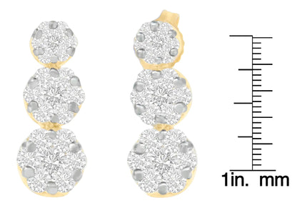 14K Yellow Gold Round-cut Diamond Earring (2 cttw, I-J Color, VS1-VS2 Clarity)