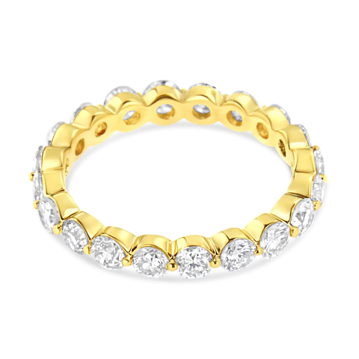 14K Yellow Gold 2.0 Cttw 2 Prong Set Diamond Eternity Band Ring (SI1-SI2 Clarity, I-J Color)