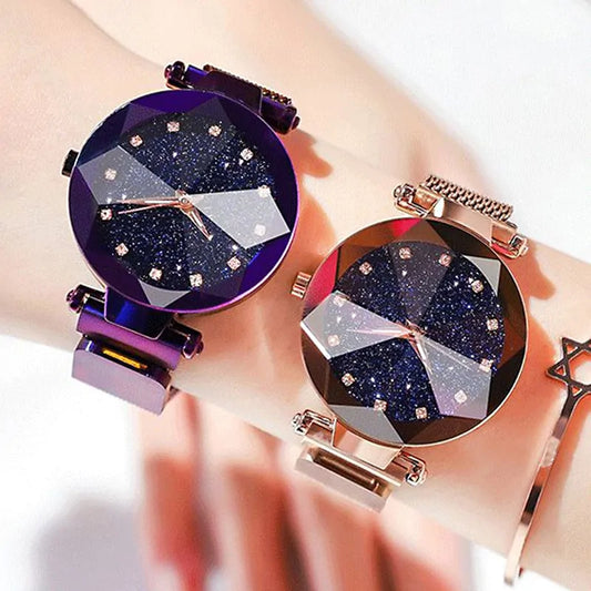 Starry Sky Luxury Women's Quartz Wristwatch with Diamonds