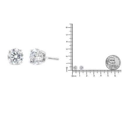 IGI Certified 14K White Gold 1 1/2 Cttw Lab Grown Diamond Solitaire Stud Earrings with Screwbacks (I-J Color, VVS2-VS1 Clarity)