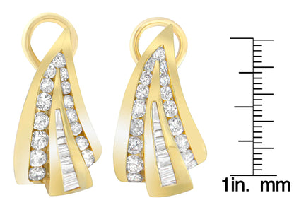 14K Yellow Gold 2 1/4 cttw Diamond Huggy Earrings (I-J, SI1-I2)