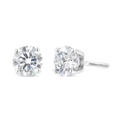 IGI Certified 14K White Gold 1 1/2 Cttw Lab Grown Diamond Solitaire Stud Earrings with Screwbacks (I-J Color, VVS2-VS1 Clarity)