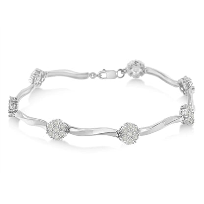 Sterling Silver Diamond Link Bracelet (1 cttw, H-I Color, I1-I2 Clarity)