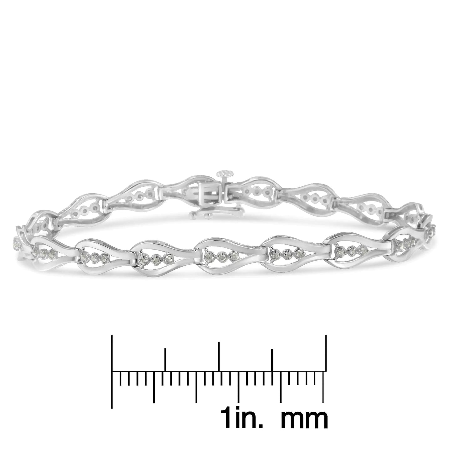 Sterling Silver Diamond Link Bracelet (0.5 cttw, I-J Color, I3 Clarity)