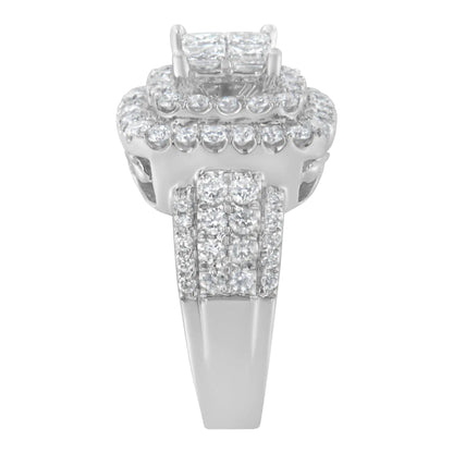 14KT White Gold Round and Princess Diamond Ring (2 1/4 cttw, H-I Color, SI1-SI2 Clarity)