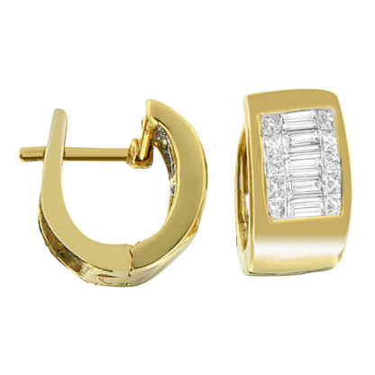 14K Yellow Gold 1/2 cttw Diamond Huggy Earrings (H-I, VS2-SI1)